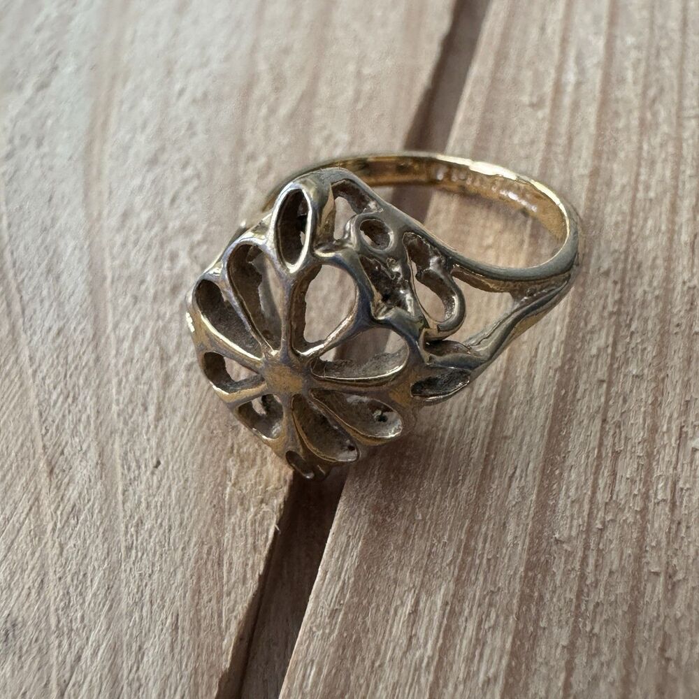 14K HGE Electroplate Womens Metal Ring Size 6 Marked 14Kt HGE - Picture 1 of 4